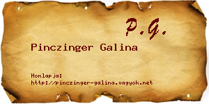 Pinczinger Galina névjegykártya