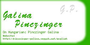 galina pinczinger business card